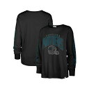 47ブランド レディース Tシャツ トップス Women's Black Distressed Carolina Panthers Tom Cat Long S...