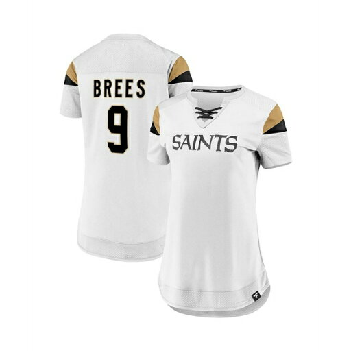ファナティクス レディース カットソー トップス Women's Drew Brees White New Orleans Saints Athena Name and Number Fashion Top White ファナティクス レディース カットソー トップス Women's Drew Brees White New Orleans Saints Athena Name and Number Fashion Top White