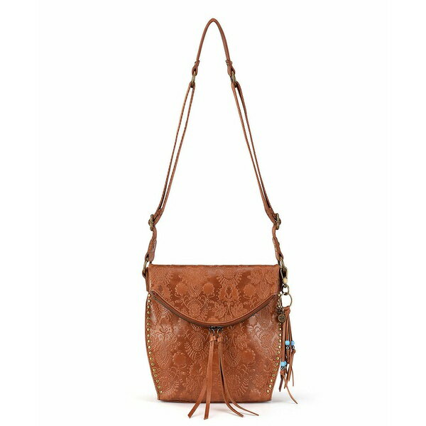 ゆったり柔らか ザサック ショルダーバッグ バッグ レディース Iris Leather Smartphone Convertible Crossbody Wallet Tobacco Floral Emboss | fluorinet.com