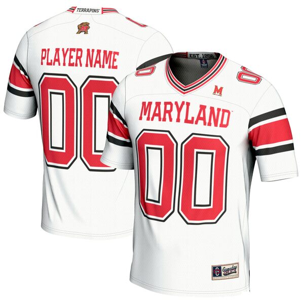 ゲームデイグレーツ メンズ ユニフォーム トップス Maryland Terrapins GameDay Greats NIL PickAPlayer Football Jersey White 1