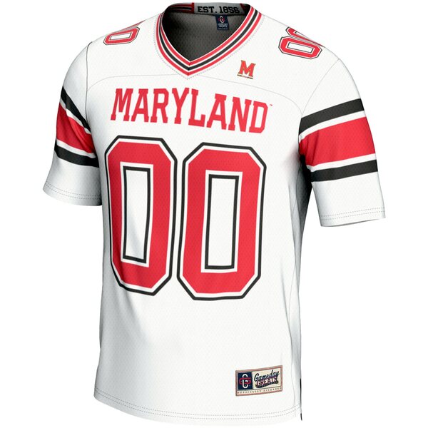 ゲームデイグレーツ メンズ ユニフォーム トップス Maryland Terrapins GameDay Greats NIL PickAPlayer Football Jersey White 2