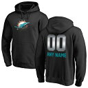 ファナティクス メンズ パーカー・スウェットシャツ アウター Miami Dolphins NFL Pro Line by Fanatics Branded Personalized Midnight Mascot Pullover Hoodie Black