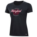 アンダーアーマー レディース Tシャツ トップス Maryland Terrapins Under Armour Women 039 s Throwback Basketball Performance Cotton T Shirt Black