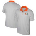 コロシアム メンズ ポロシャツ トップス Miami Hurricanes Colosseum Big & Tall Tuck Striped Polo Gray