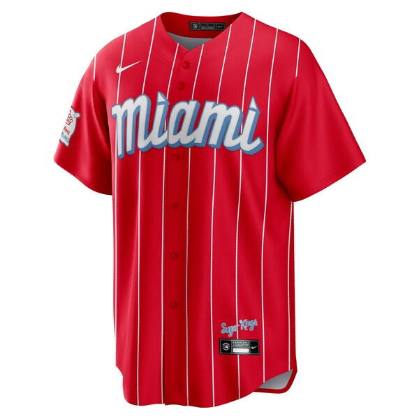 ナイキ メンズ ユニフォーム トップス Brian Anderson Miami Marlins Nike City Connect Replica Player Jersey Red