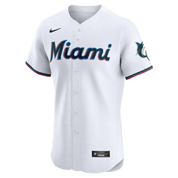 ʥ  ˥ե ȥåץ Eury Perez Miami Marlins Nike Home Elite Player Jersey White