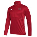 AfB_X Y WPbgu] AE^[ Miami University RedHawks adidas Stadium Knit QuarterZip Pullover Jacket Red