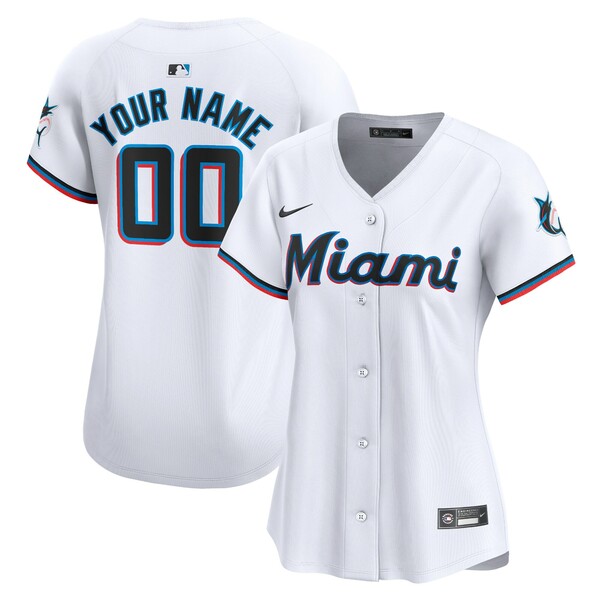 ʥ ǥ ˥ե ȥåץ Miami Marlins Nike Women's Home Limited Custom Jersey White