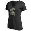 եʥƥ ǥ T ȥåץ Michigan State Spartans Fanatics Branded Women's Cloak VNeck TShirt Black