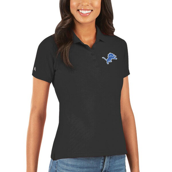 アンティグア レディース ポロシャツ トップス Detroit Lions Antigua Women's Legacy Pique Polo Black