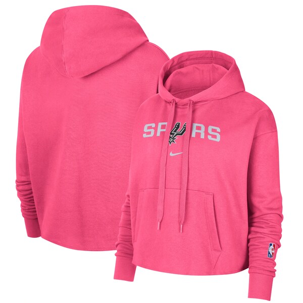 ナイキ レディース パーカー・スウェットシャツ アウター San Antonio Spurs Nike Women's 2021/22 City Edition Essential Logo Cropped Pullover Hoodie Pink