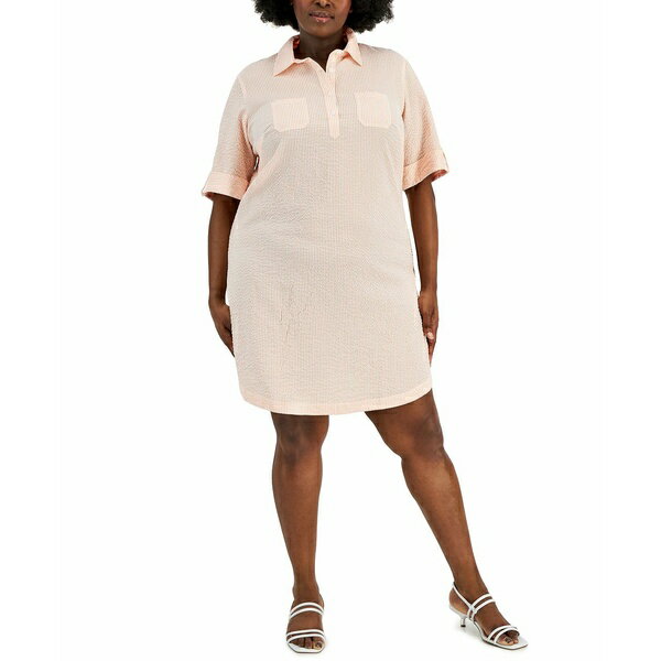 ケレンスコット レディース ワンピース トップス Plus Size Seersucker Dress, Created for Macy's Coral Combo