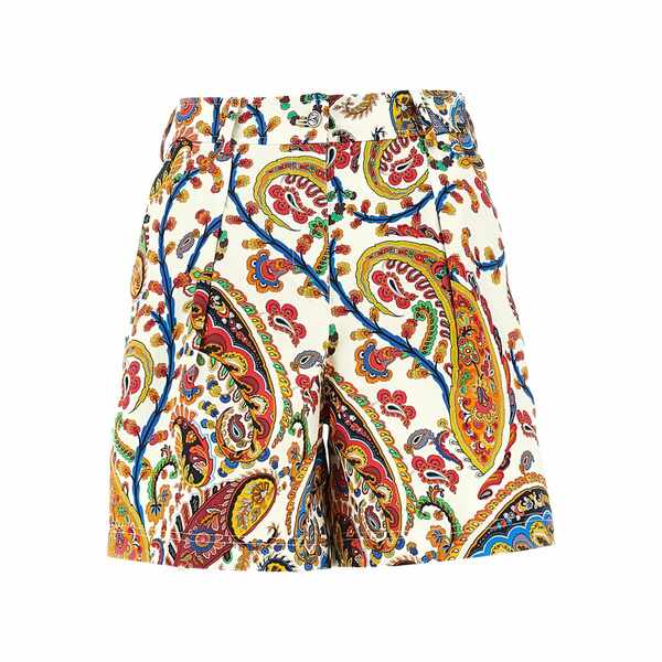 エトロ レディース カジュアルパンツ ボトムス Paisley print shorts White