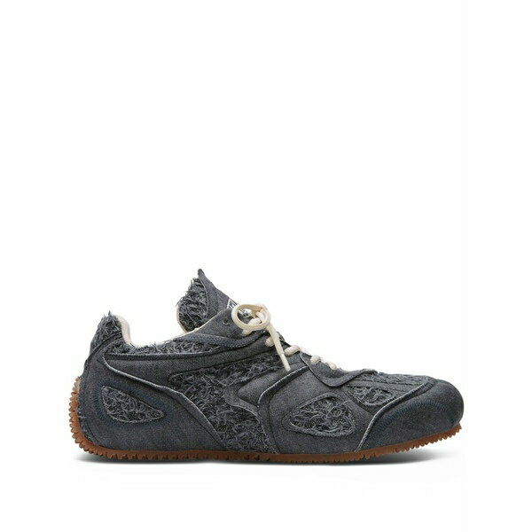 アクセルアリガト メンズ スニーカー シューズ Frayed-detail cotton sneakers Black