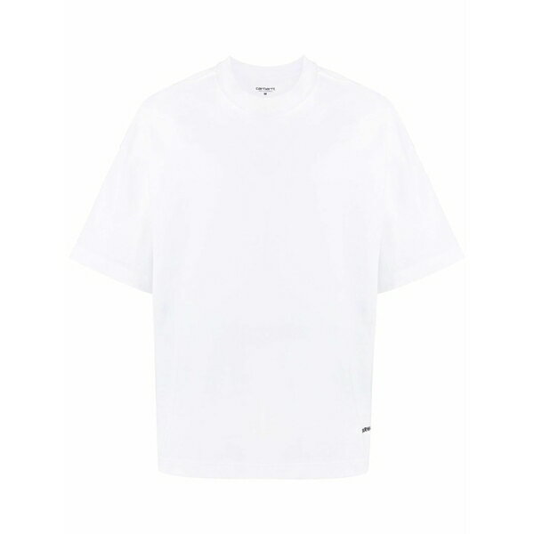 カーハート メンズ Tシャツ トップス Link script organic cotton t-shirt White