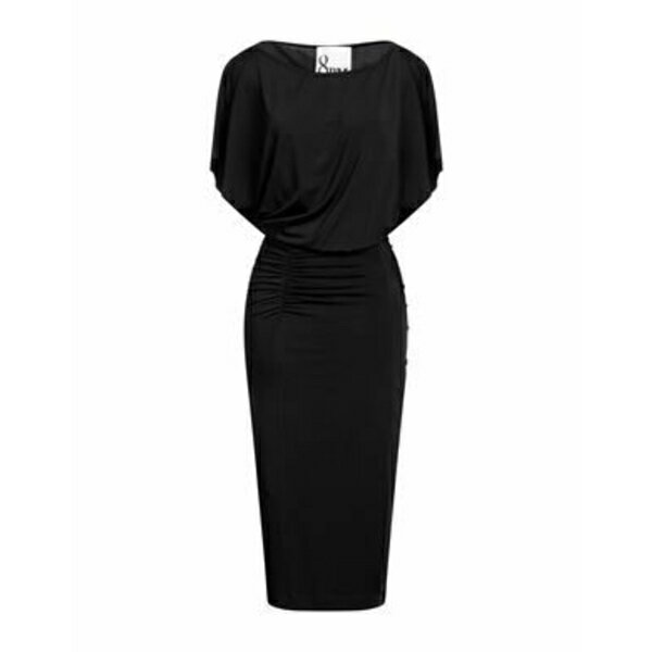 【送料無料】 エイト・ピーエム レディース ワンピース トップス Midi dresses Black