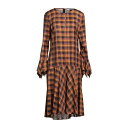 【送料無料】 サルテペッテゴーレ レディース ワンピース トップス Midi dresses Brown