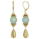 2028 fB[X sAXCO ANZT[ Gold-Tone Genuine Stone Aventurine Drop Earrings Green