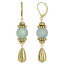 2028 ǥ ԥ ꡼ Gold-Tone Genuine Stone Aventurine Drop Earrings Green