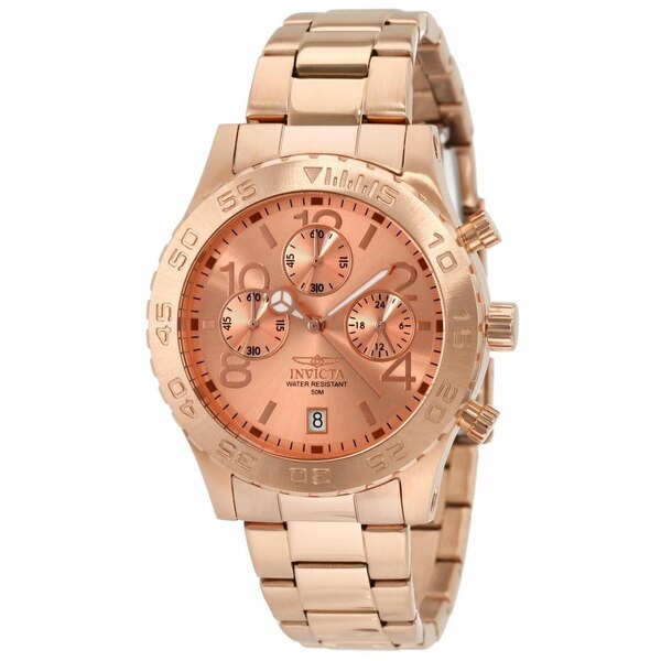 インビクタ メンズ 腕時計 アクセサリー Men's 1271 Specialty Quartz Chronograph Rose Gold Dial Watch Gold