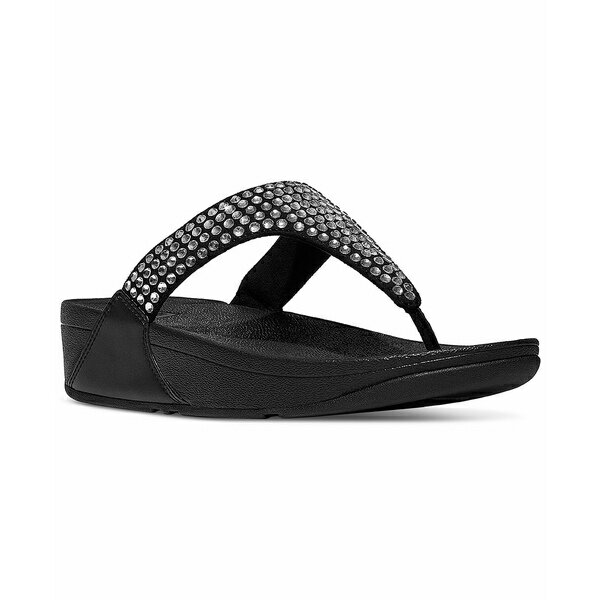 フィットフロップ レディース サンダル シューズ Women's Lulu Maxi-Crystal Toe-Post Wedge Sandals Black