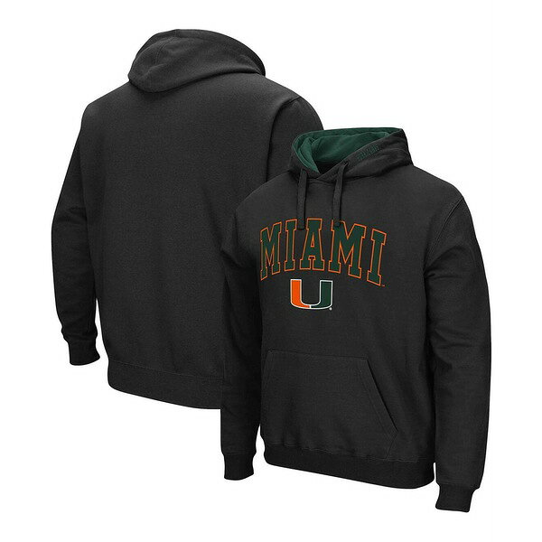 コロシアム メンズ パーカー・スウェットシャツ アウター Men's Miami Hurricanes Arch Logo 3.0 Pullover Hoodie Black(4)