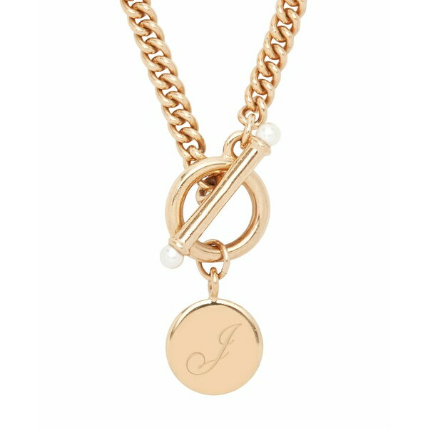ブルック アンド ヨーク レディース ネックレス・チョーカー・ペンダントトップ アクセサリー Stella Imitation Pearl Initial Toggle Necklace Rose Gold J