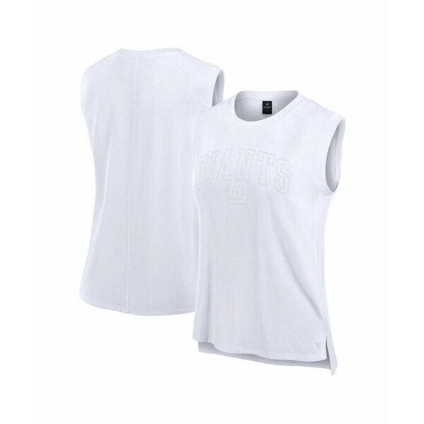 ファナティクス レディース カットソー トップス Women's White New York Giants Studio Gym Tank Top ..