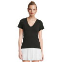 リラピー レディース シャツ トップス Short Sleeve V-Neck Black(4)