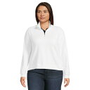 モッドドック レディース パーカー・スウェットシャツ アウター 1/2 Zip Funnel Long Sleeve Sweatshirt White