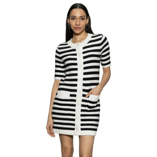 サンクチュアリー レディース ワンピース トップス Button Front Knitted Dress Chalk/Black Stripe サンクチュアリー レディース ワンピース トップス Button Front Knitted Dress Chalk/Black Stripe