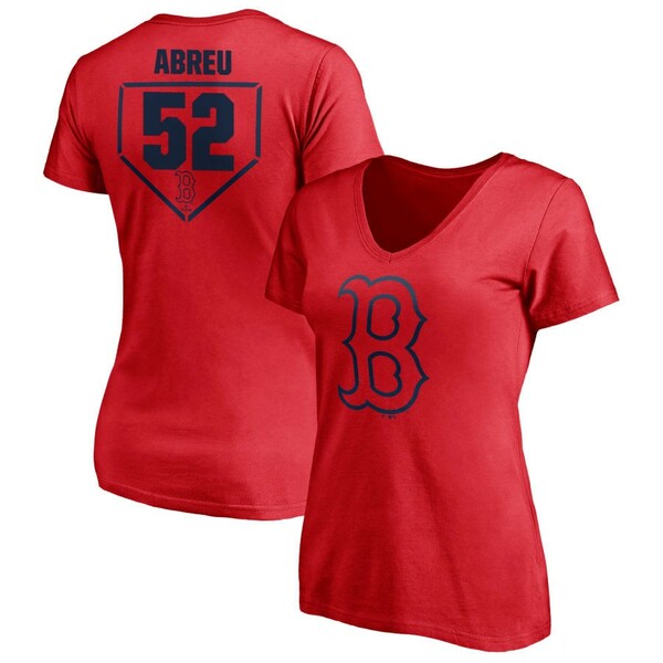 t@ieBNX fB[X TVc gbvX Boston Red Sox Fanatics Branded Women's Personalized RBI Logo VNeck TShirt Red