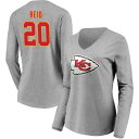 t@ieBNX fB[X TVc gbvX Kansas City Chiefs Fanatics Branded Women's Team Authentic Custom Long Sleeve VNeck TShirt Reid,Justin-20