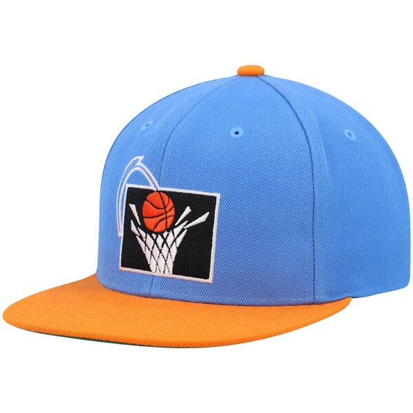 ~b`F&lX Y Xq ANZT[ Cleveland Cavaliers Mitchell & Ness Hardwood Classics Team TwoTone 2.0 Snapback Hat Blue/Orange