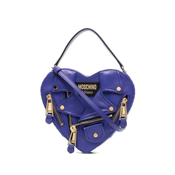 モスキーノ レディース ショルダーバッグ バッグ Heart Biker ショルダーバッグ Purple