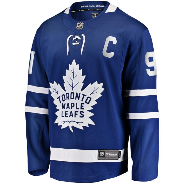 ファナティクス メンズ ユニフォーム トップス John Tavares Toronto Maple Leafs Fanatics Branded Captain Patch Home Breakaway Jersey Blue