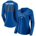 t@ieBNX fB[X TVc gbvX Toronto Blue Jays Fanatics Branded Women's Personalized Winning Streak Name & Number Long Sleeve VNeck TShirt Royal