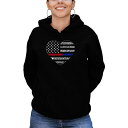 エルエーポップアート レディース カットソー トップス Women's American Woman Word Art Hooded Sweatshirt Black