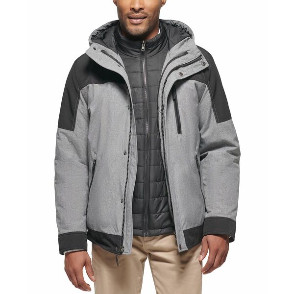 クラブルーム メンズ ジャケット＆ブルゾン アウター Men 039 s 3-in-1 Hooded Jacket, Created for Macy 039 s Heather Grey