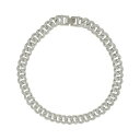 AhjA fB[X lbNXE`[J[Ey_ggbv ANZT[ Silver-Tone Plated Crystal Thick Cuban Curb Chain Necklace Silver