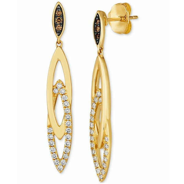  ǥ ԥ ꡼ Nude Diamond &Chocolate Diamond Navette Drop Earrings (1/3 ct. t.w.) in 14k Gold 14K Honey Gold Earrings
