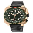 WFr Y rv ANZT[ Men's Xo Submarine Swiss Automatic Black Stainless Steel Bracelet Watch 44mm Rose