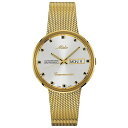 ~h Y rv ANZT[ Men's Swiss Automatic Commander Gold-Tone PVD Stainless Steel Mesh Bracelet Watch 37mm Gold