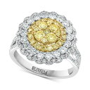 GtB[ RNV fB[X O ANZT[ EFFY&reg; Yellow & White Diamond Flower Ring (1-3/4 ct. t.w.) in 14k White & Yellow Gold Two Tone Gold