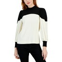 アンクライン レディース カットソー トップス Women's Bishop-Sleeve Mock-Neck Top Anne White/ Anne Black