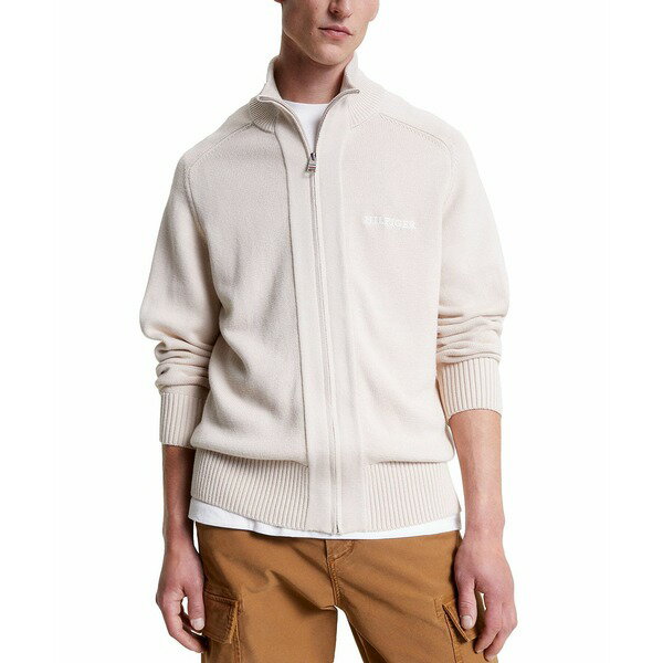 トミー・ヒルフィガー トミー ヒルフィガー メンズ ニット&セーター アウター Men's Chunky Zip-Through Sweater Cashmere Creme