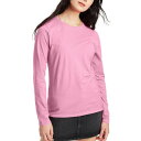 ヘインズ レディース カットソー トップス Women's Lightweight Long Sleeve T-shirt Pink Swish