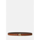 ラルフローレン レディース ベルト アクセサリー LOGO REVERSIBLE LEATHER SKINNY BELT - Belt - tan/dark brown(4)