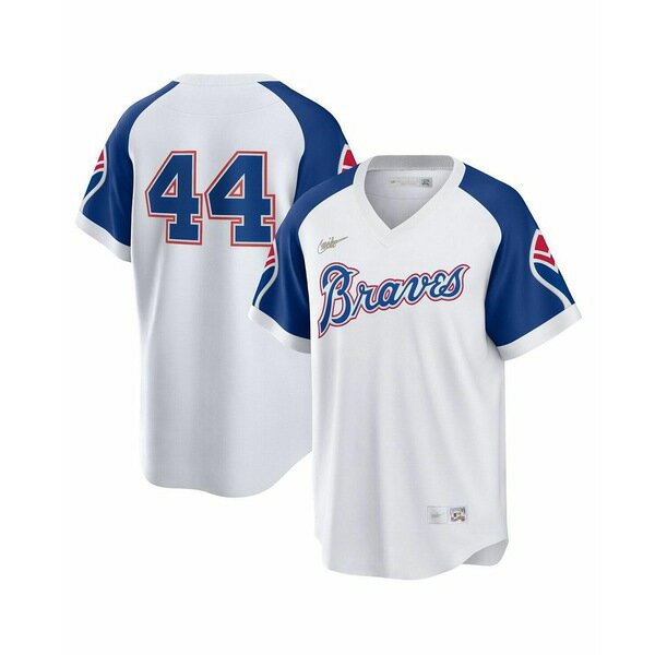 ナイキ レディース Tシャツ トップス Men 039 s Hank Aaron White Atlanta Braves Home Cooperstown Collection Player Jersey White