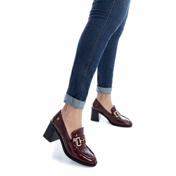  ǥ åݥ󡦥ե 塼 Women's Patent Leather Heeled Loafers, Carmela Collection By XTI Burgundy